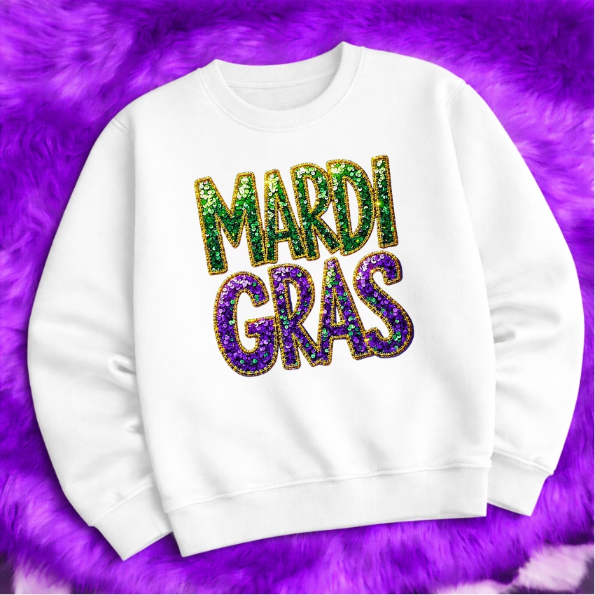 Faux Sequin Mardi Gras