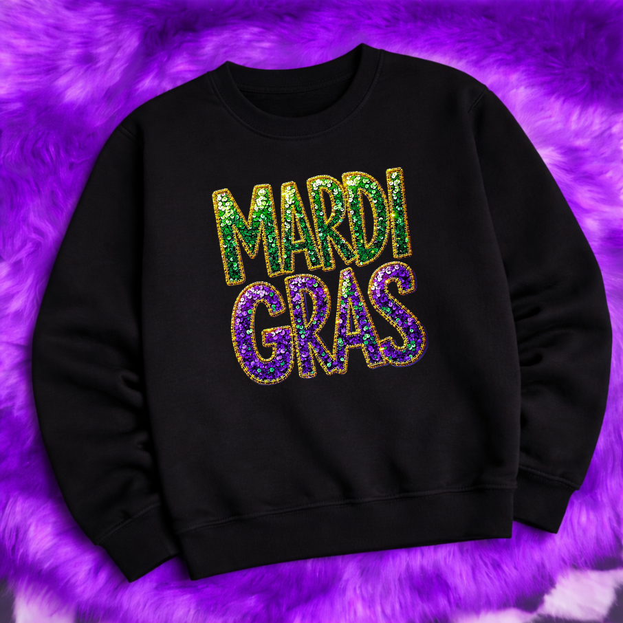 Faux Sequin Mardi Gras