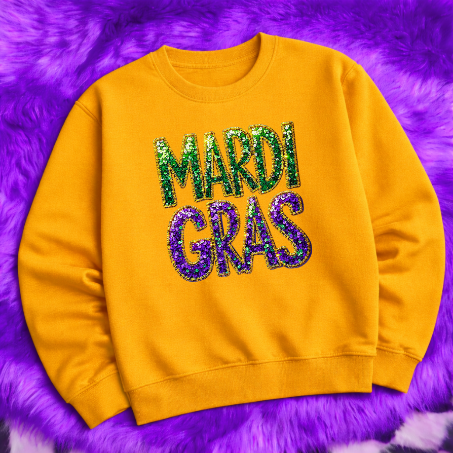 Faux Sequin Mardi Gras