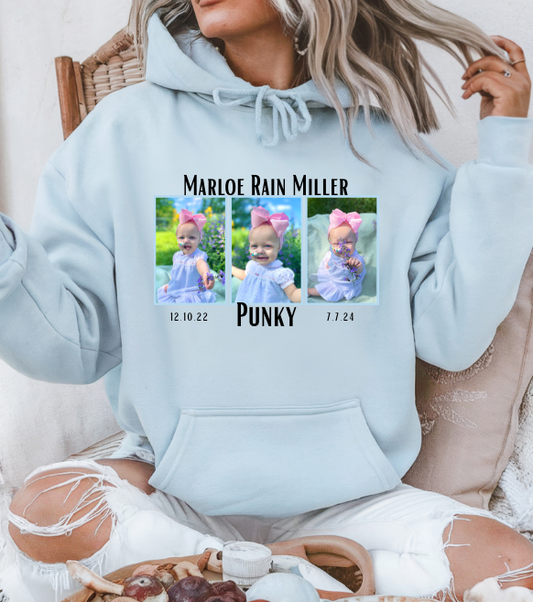 Mighty Marloe Pink Bow w/Blue Frame Hoodie