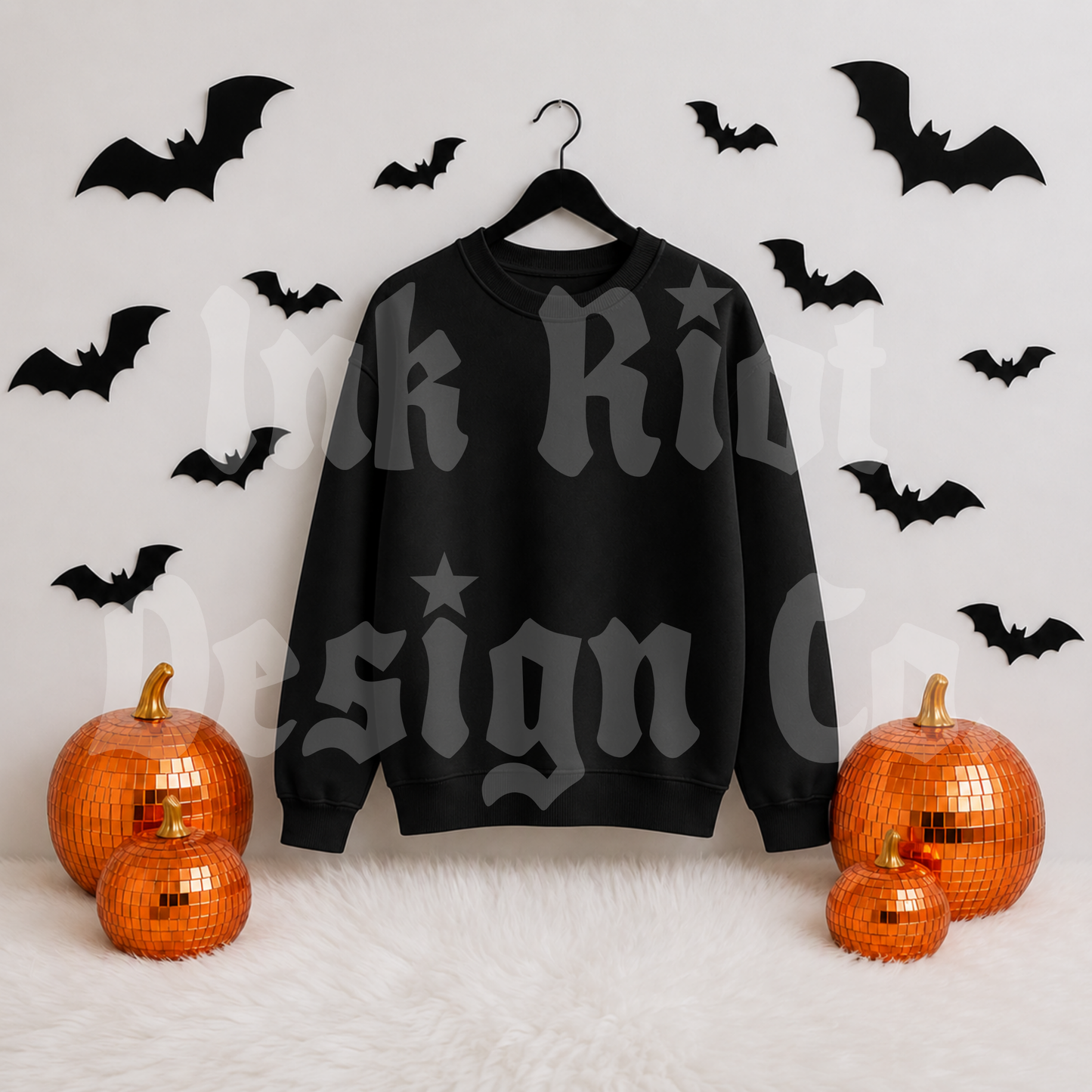 Black Bats & Pumpkins Sweatshirt Mock