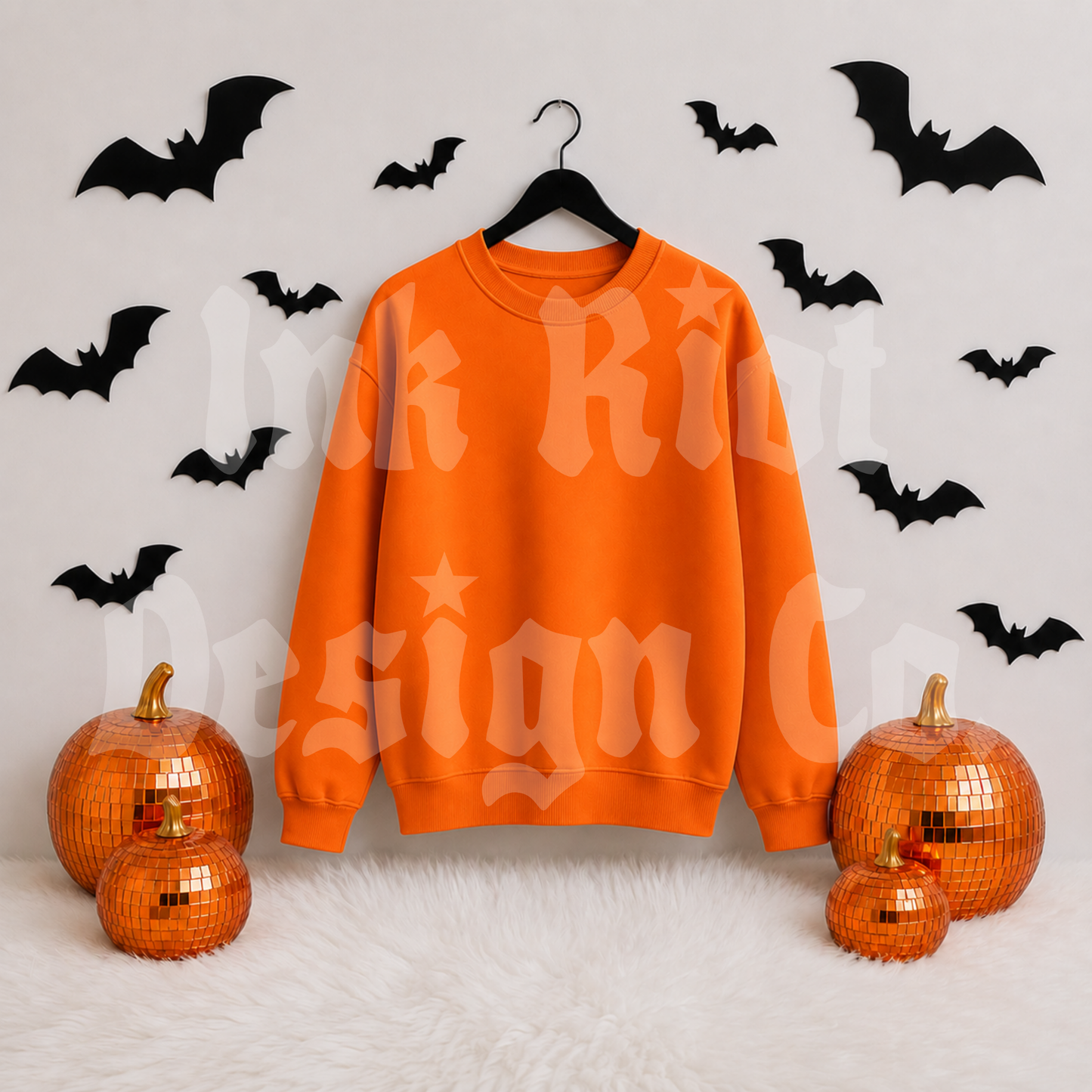 Orange Bats & Pumpkins Sweatshirt Mock