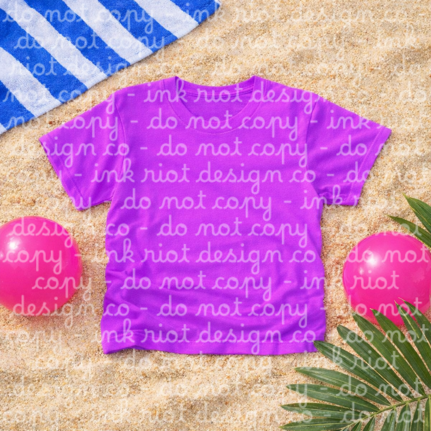 Beach - Neon Violet T-shirt Mock