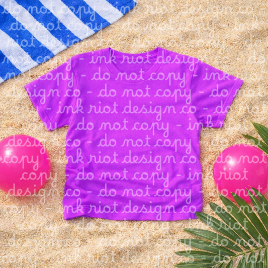 Beach - Neon Violet T-shirt Mock