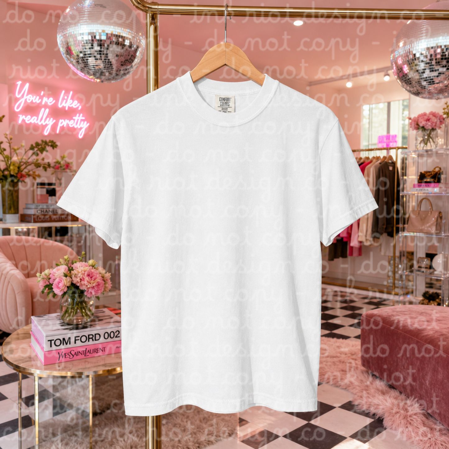 White - Pink Boutique Mock