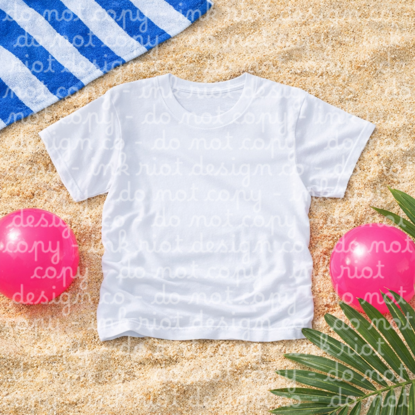 Beach - White T-shirt Mock