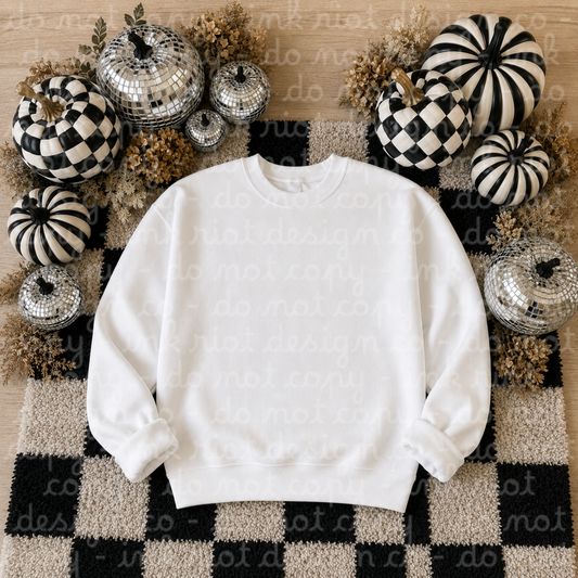 White Fall Sweatshirt Mock
