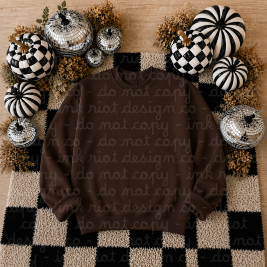 Dark Chocolate Fall Sweatshirt Mock