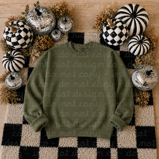 Military Green Fall Sweatshirt Mock