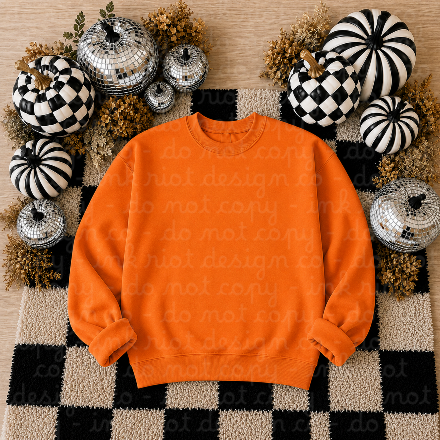 Orange Fall Sweatshirt Mock