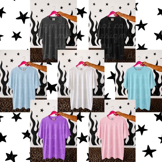Flames & Stars T-shirt Mock Bundle