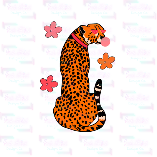 Leopard & Flowers PNG