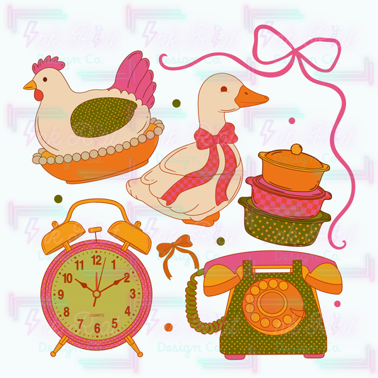 Vintage Hen PNG