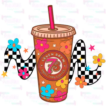 Checker Flower 7B DTF
