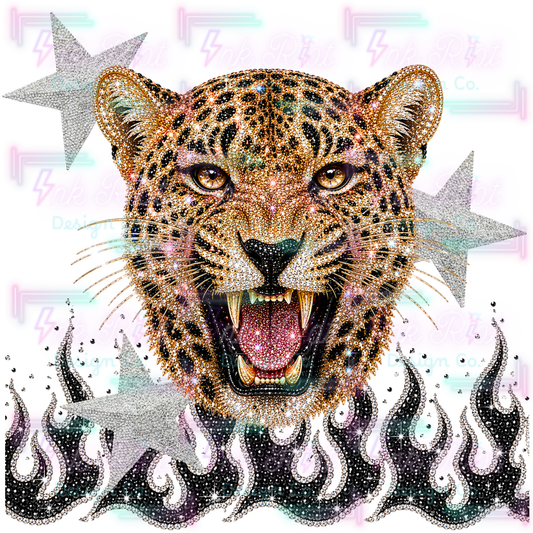 Flaming Leopard PNG