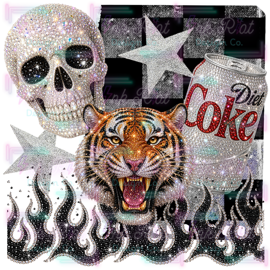 Flaming Tiger & DC PNG