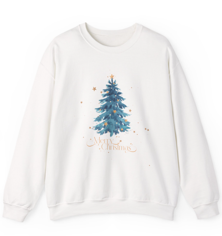 Blue Merry Christmas Tree