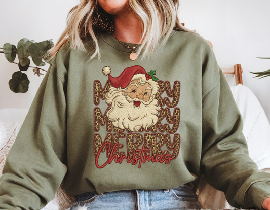 Merry Christmas Leopard Santa