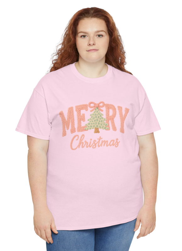 Faux Yarn Merry Christmas Pink & Green