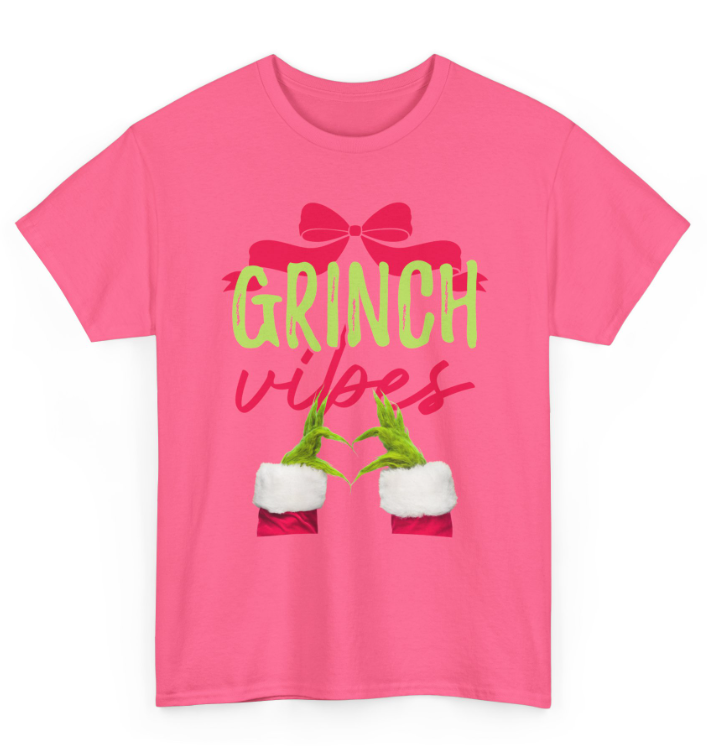 Grinch Vibes Heart Hand & Bow