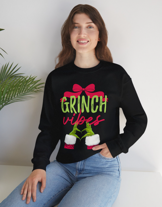 Grinch Vibes Heart Hand & Bow