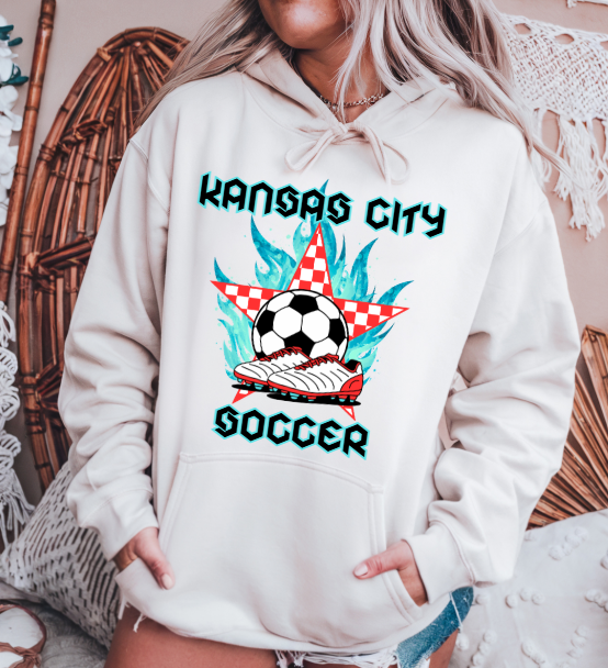 Flames and Checkered Star Soccer