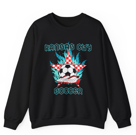 Flames and Checkered Star Soccer