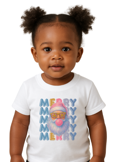 Youth Merry Santa Bubblegum T-Shirt