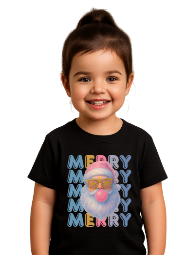 Youth Merry Santa Bubblegum T-Shirt