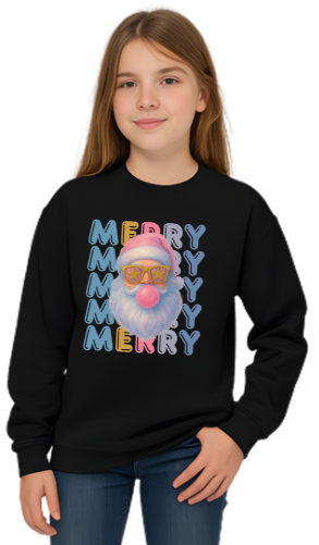 Youth Merry Santa Bubblegum Sweatshirt