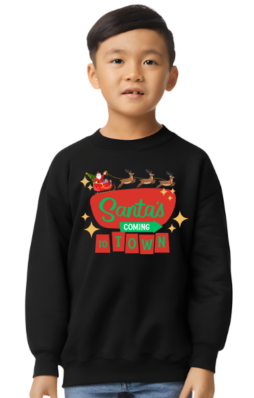 Youth Santa's Coming To Town Sweatshirt