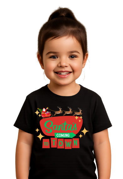 Youth Santa's Coming To Town T-Shirt