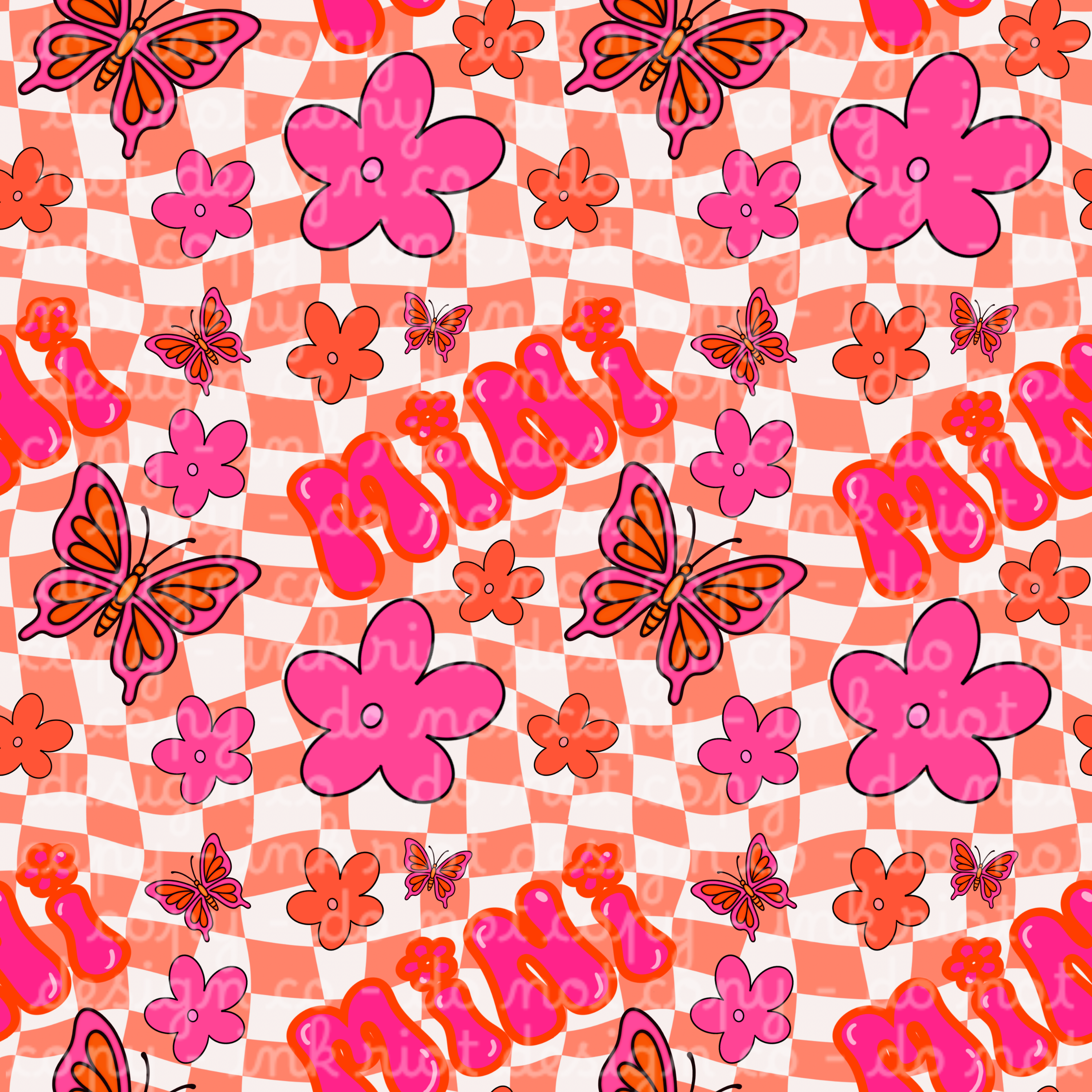 Pink & Orange Mini Seamless – Ink Riot Design Co.