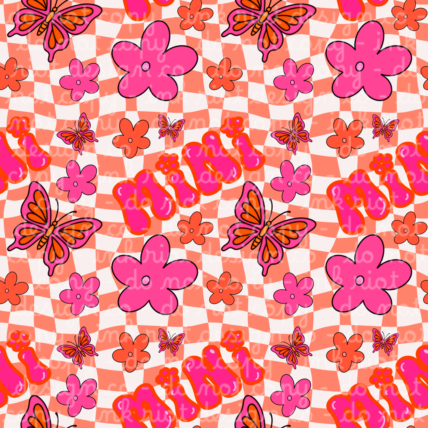 Pink & Orange Mini Seamless