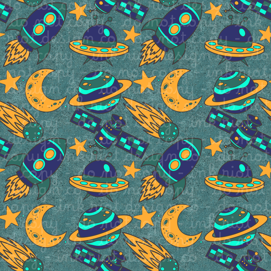 Teal Space Seamless
