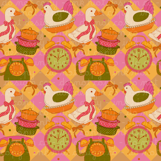 Vintage Hen Seamless