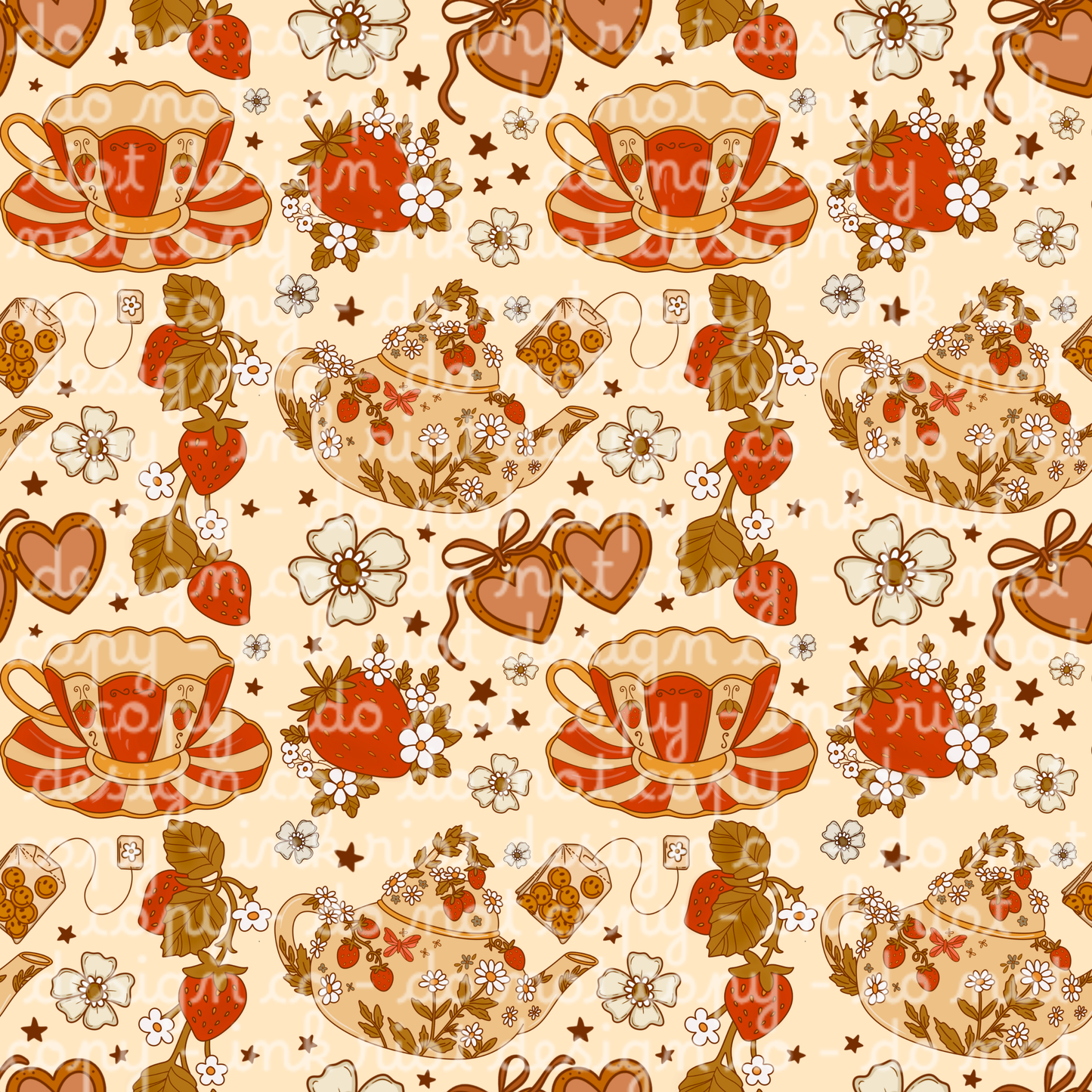 Strawberry Tea Party Seamless