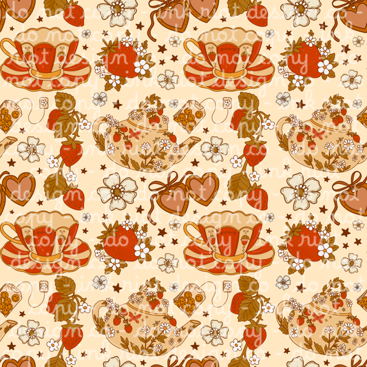 Strawberry Tea Party Seamless