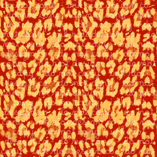 Red & Gold Cheetah Seamless