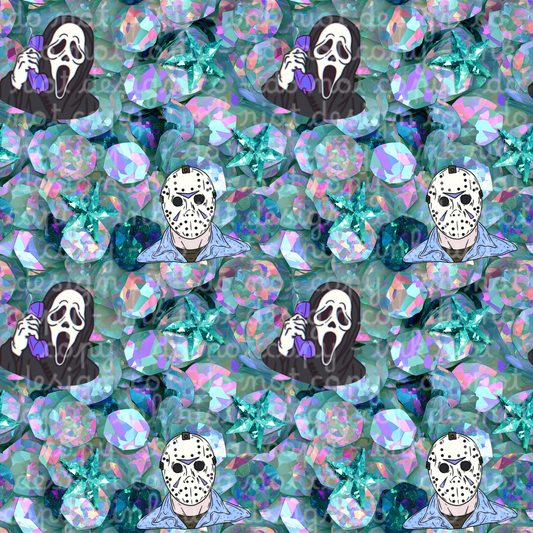 Scary Characters Sequin Seamless