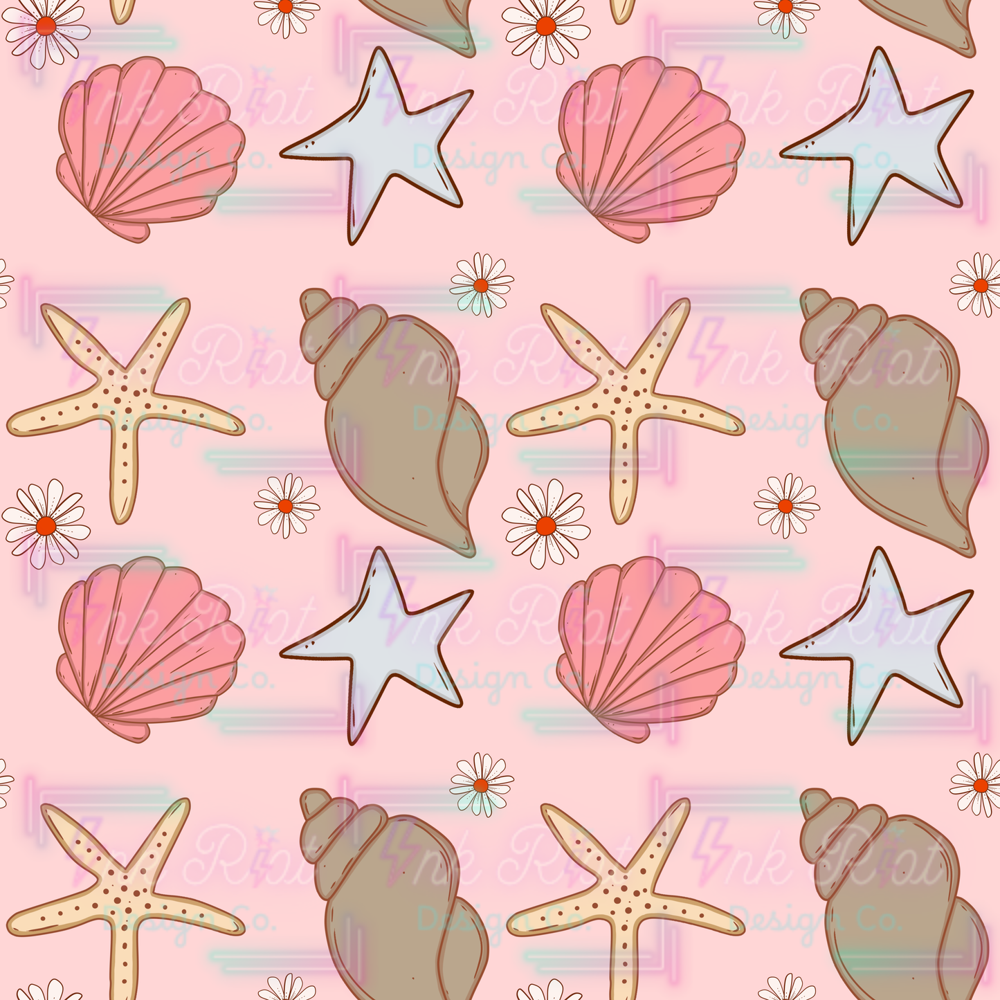 Pink Shells Seamless
