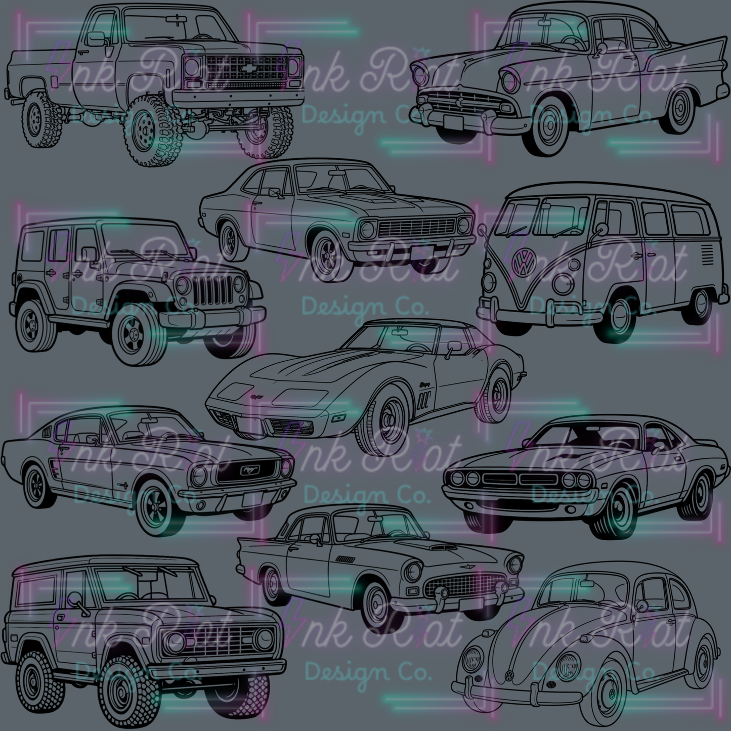Vintage Vroom Stamp Set - PROCREATE ONLY