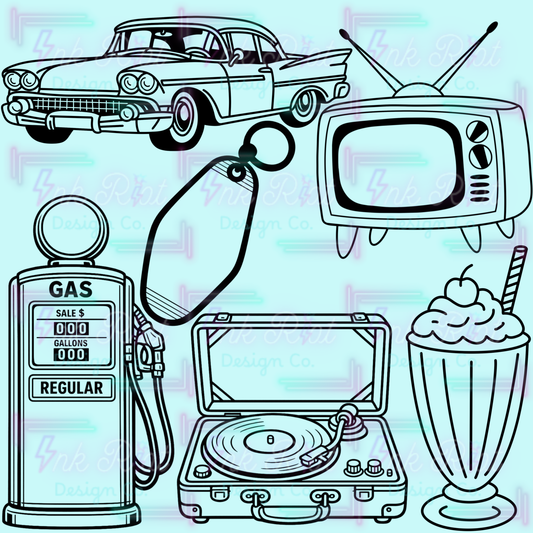 Vintage Hot Rod Stamp Set - PROCREATE ONLY