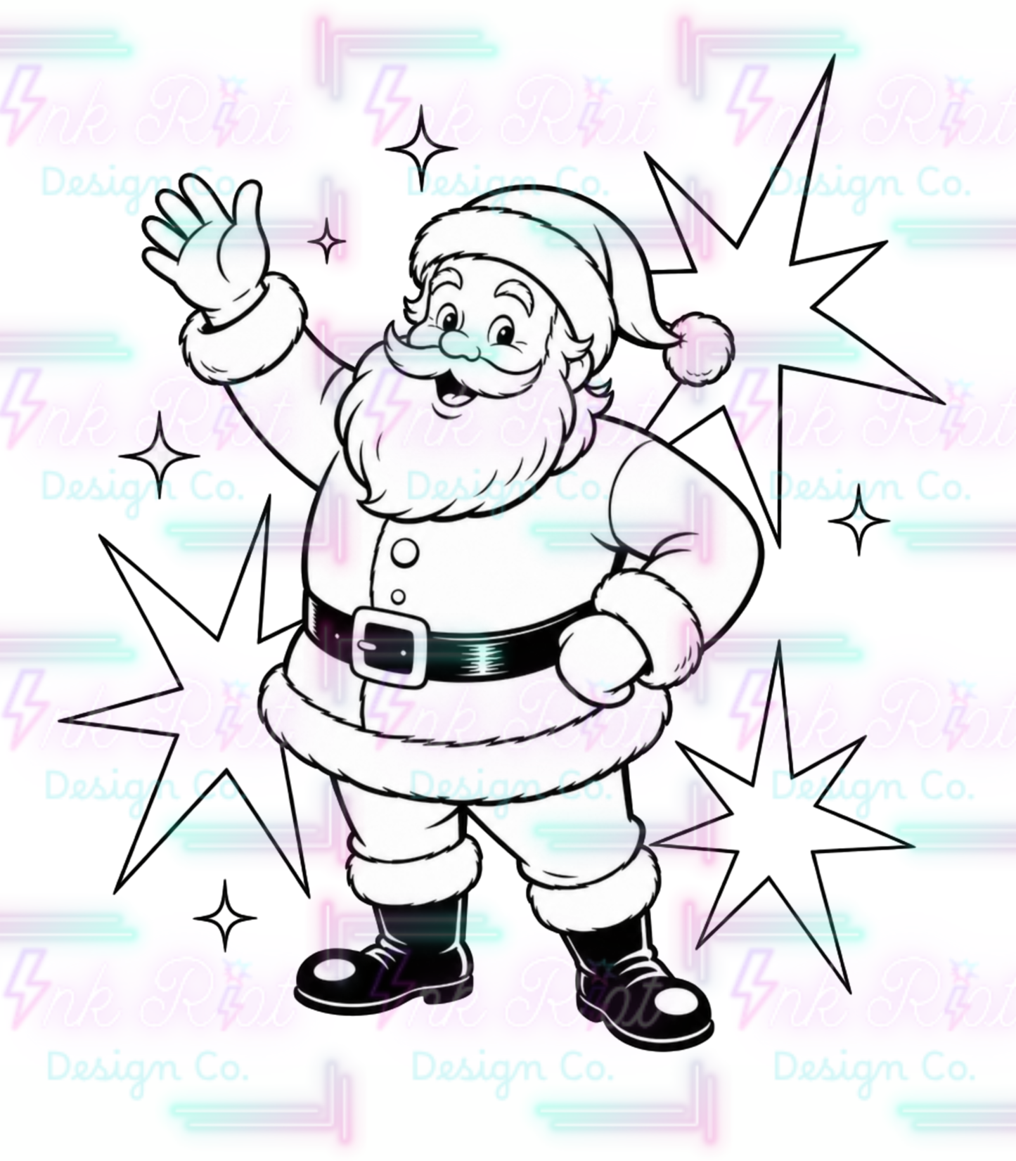 Santa & Stars Colorable PNG - EXCLUSIVE - NO CODES