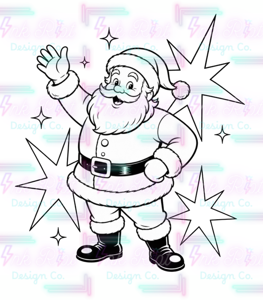 Santa & Stars Colorable PNG - EXCLUSIVE - NO CODES
