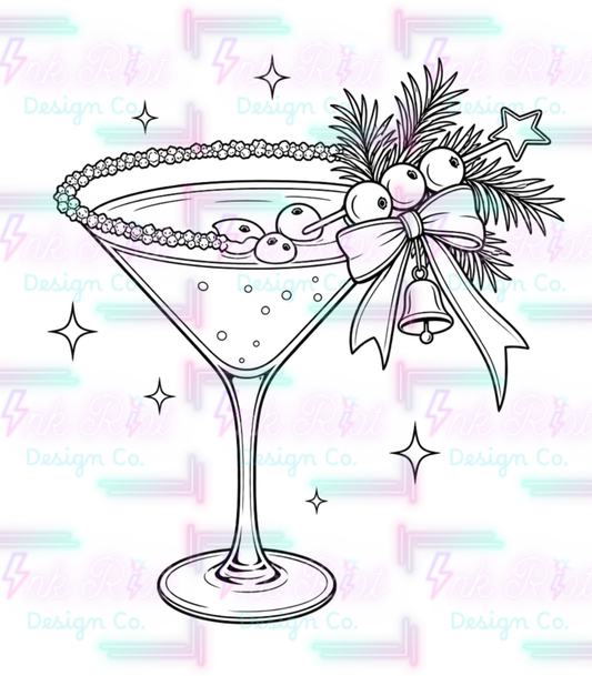Christmas Martini Colorable PNG - EXCLUSIVE - NO CODES