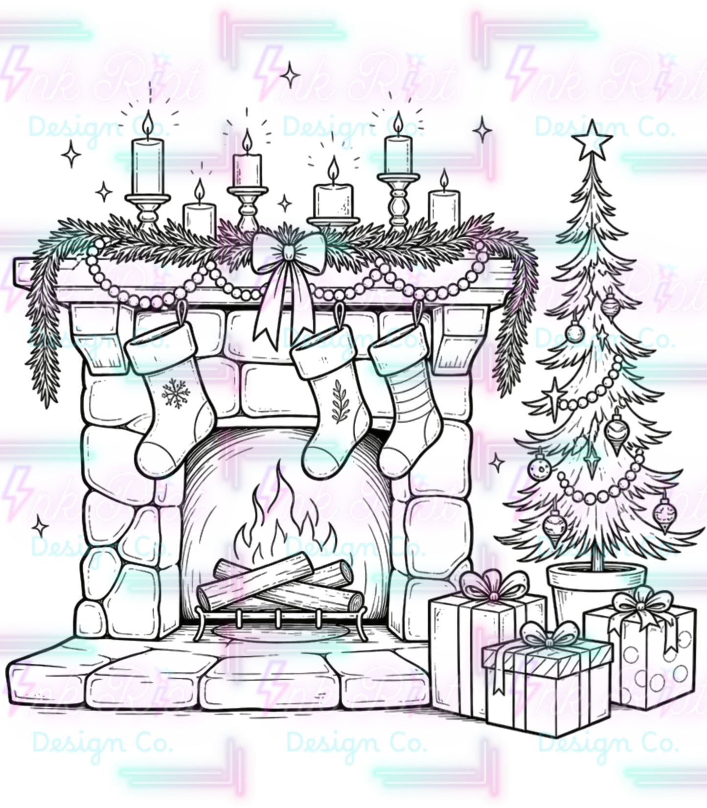 Christmas Fire Colorable PNG - EXCLUSIVE - NO CODES