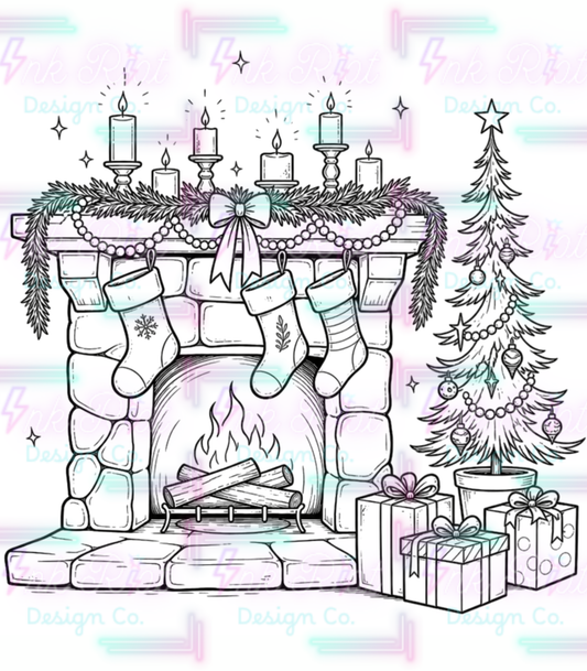 Christmas Fire Colorable PNG - EXCLUSIVE - NO CODES