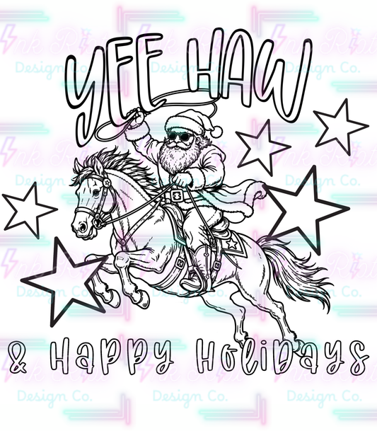 Yee Haw & Happy Holidays Colorable PNG - EXCLUSIVE - NO CODES