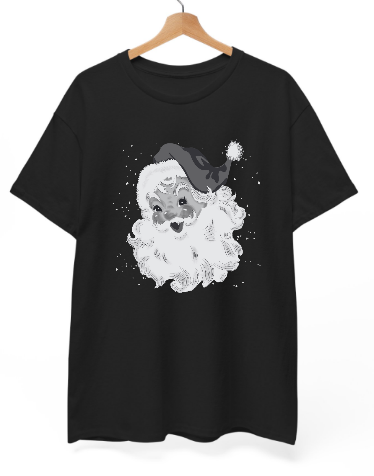B&W Santa T-Shirt